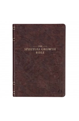 SGB004 - NLT The Spiritual Growth Bible Faux Leather Walnut Brown - - 1 