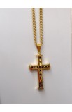 SC0212 - HE KNOWS MY NAME GOLD CROSS PENDANT CHAIN - - 7 
