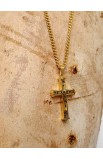 SC0212 - HE KNOWS MY NAME GOLD CROSS PENDANT CHAIN - - 8 