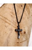 SC0213 - HE KNOWS MY NAME BLACK CROSS PENDANT CHAIN - - 4 
