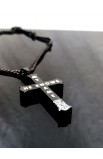 SC0213 - HE KNOWS MY NAME BLACK CROSS PENDANT CHAIN - - 2 