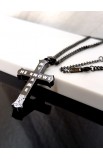 SC0213 - HE KNOWS MY NAME BLACK CROSS PENDANT CHAIN - - 6 