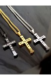 SC0213 - HE KNOWS MY NAME BLACK CROSS PENDANT CHAIN - - 10 