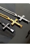 SC0212 - HE KNOWS MY NAME GOLD CROSS PENDANT CHAIN - - 11 
