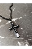 SC0213 - HE KNOWS MY NAME BLACK CROSS PENDANT CHAIN - - 9 