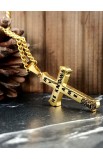SC0212 - HE KNOWS MY NAME GOLD CROSS PENDANT CHAIN - - 6 