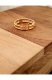 R02S - DOUBLE LINE CROSS RING GOLD PLATED - - 1 
