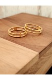 R02S - DOUBLE LINE CROSS RING GOLD PLATED - - 6 