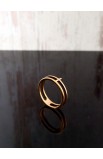 R02S - DOUBLE LINE CROSS RING GOLD PLATED - - 11 