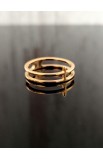 R02S - DOUBLE LINE CROSS RING GOLD PLATED - - 13 