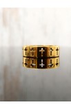 R11S - YOUR WILL CROSS RING GOLD PLATED ARABIC لتكن مشيئتك - - 4 