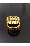R11S - YOUR WILL CROSS RING GOLD PLATED ARABIC لتكن مشيئتك - - 9 