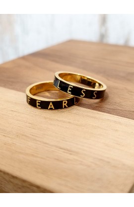 R14S - FEARLESS RING BLACK & GOLD PLATED - - 1 