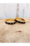 R14S - FEARLESS RING BLACK & GOLD PLATED - - 7 
