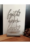 HDW070 - 15 CM GREIGE WOOD FAITH HOPE LOVE - - 1 