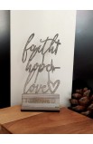 HDW069 - 10 CM GREIGE WOOD FAITH HOPE LOVE - - 1 