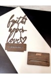 HDW066 - 15 CM BROWN WOOD FAITH HOPE LOVE - - 4 