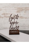 HDW065 - 10 CM BROWN WOOD FAITH HOPE LOVE - - 5 