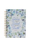 JLW143 - Journal Wirebound White Blue Floral By Grace Eph 2:8 - - 1 