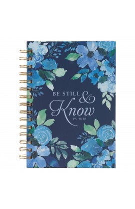 JLW142 - Journal Wirebound Navy Floral Be Still Ps 46:10 - - 1 