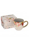 MUG878 - Mug Gray White Floral Beauty from the Ashes Isa 61:3 - - 3 