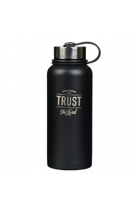 FLS068 - Water Bottle SS Black Trust in the Lord Prov 3:5 - - 1 