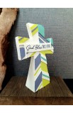 TCR-142 - GOD BLESS CROSS TBLT RESIN - - 2 