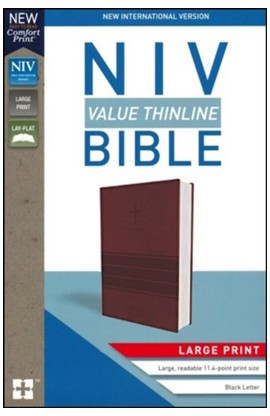 BK3084 - NIV Value Thinline Bible Large Print Leathersoft Burgundy Comfort Print - - 1 