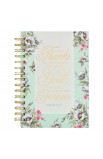 Journal Wirebound Cream/Mint Floral Give Thanks Ps. 107:1