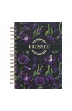 JLW170 - Journal Wirebound Black/Purple Floral Blessed Luke 1:45 - - 1 