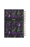 JLW170 - Journal Wirebound Black/Purple Floral Blessed Luke 1:45 - - 2 