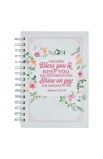 JLW173 - Journal Wirebound Floral/Stripes Bless You Num. 6:24-25 - - 1 