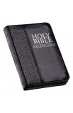 KJV015 - KJV Bible Mini Pocket Faux Leather Black w/zipper - - 3 