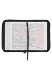 KJV015 - KJV Bible Mini Pocket Faux Leather Black w/zipper - - 6 