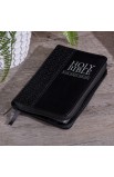 KJV015 - KJV Bible Mini Pocket Faux Leather Black w/zipper - - 9 