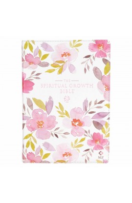 SGB014 - NLT The Spiritual Growth Bible Faux Leather Pink/Purple Floral Printed - - 1 