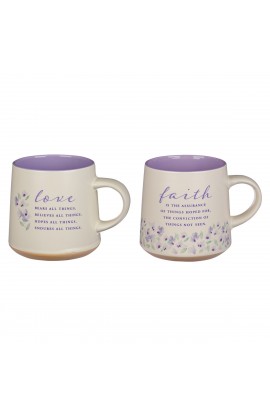 MUGS32 - Mug Set 2pc Faith & Love - - 1 