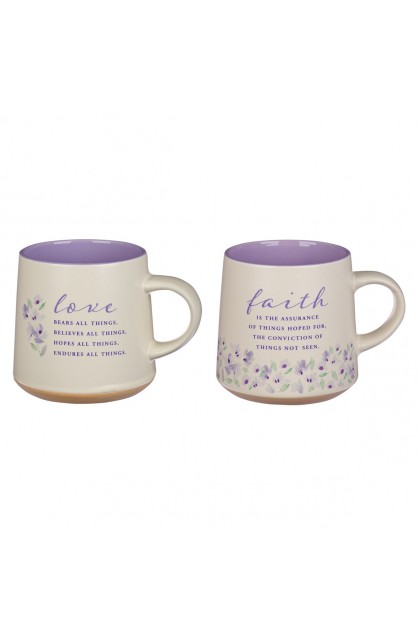 MUGS32 - Mug Set 2pc Faith & Love - - 1 