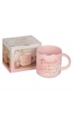 MUG932 - Mug Pink Marbled Strength & Dignity Prov. 31:25 - - 3 