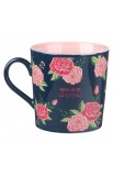 Mug Pink/Navy Floral Strength & Dignity Prov. 31:25