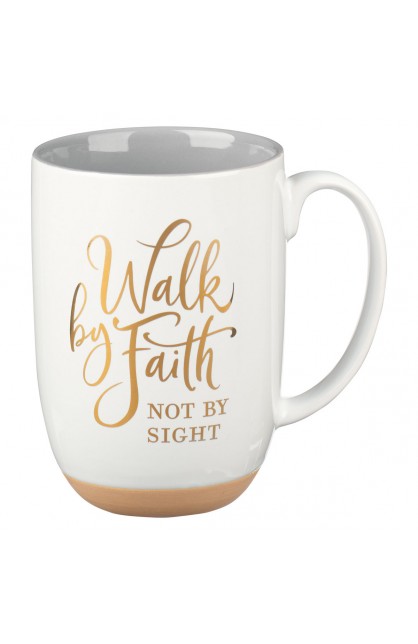 MUG993 - Mug White/Gray Walk by Faith 2 Cor. 5:7 - - 1 