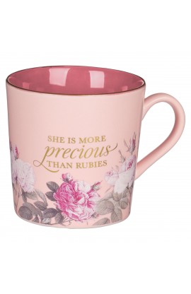 MUG1014 - Mug Pink Two-tone Floral More Precious Prov. 31:10 - - 1 