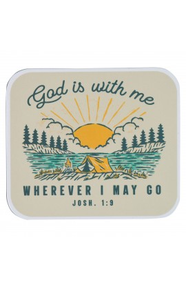 MG199 - Magnet Cream Camping God is With Me Josh. 1:9 - - 1 