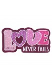 MG193 - Magnet Pink/Purple Love Never Fails 1 Cor. 13:8 - - 1 