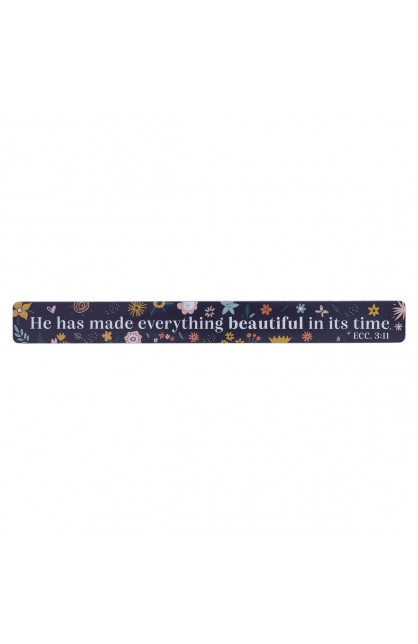 MS147 - Magnetic Strip Blue Floral Everything Beautiful Eccl. 3:11 - - 1 