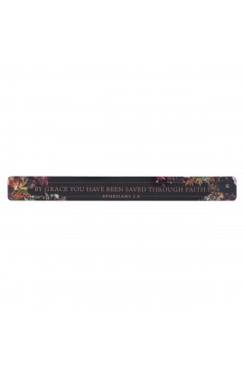 MS152 - Magnetic Strip Black Floral By Grace You Have Been Saved Eph. 2:8 - - 1 