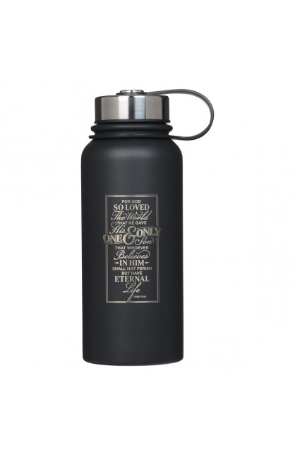 Water Bottle SS Black One & Only Son John 3:16