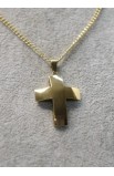 SC0302 - STRAIGHT CURVE CROSS NECKLACE GOLD - - 6 