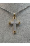 SC0270 - GOLD EDGES CROSS NECKLACE - - 8 