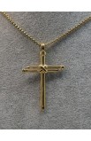 SC0283 - 3 NAILS GOLD CROSS NECKLACE - - 6 